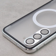Μαγνητική θήκη MagSafe Dual Glass για Samsung Galaxy S23+ Plus, ασημένια