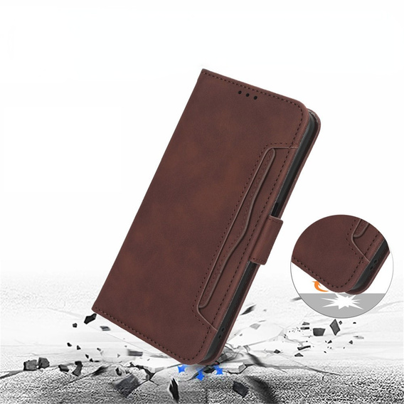 Θήκη με πτερύγιο για Samsung Galaxy M35, Card Slot, καφέ