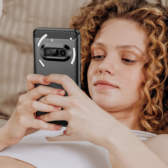 Θήκη για Nothing Phone 3A, Carbon, μαύρη