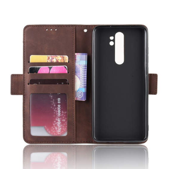 Θήκη με πτερύγιο για Xiaomi Redmi Note 8 Pro, Card Slot, καφέ