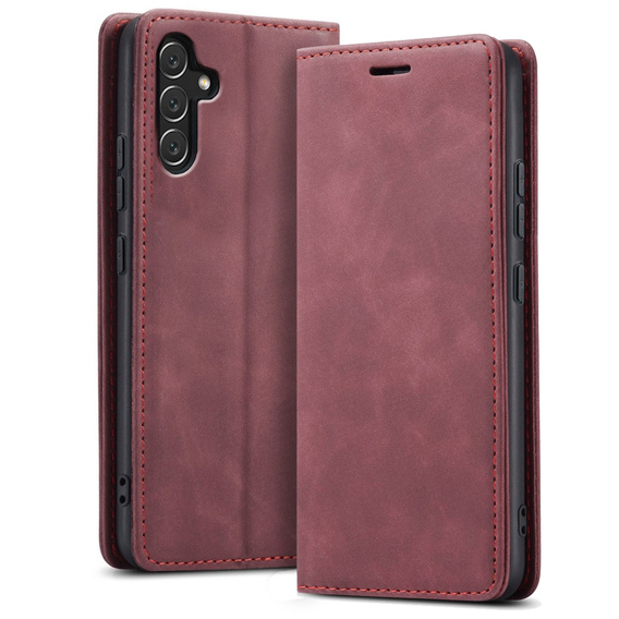 Θήκη για Samsung Galaxy A54, ERBORD Vintage, πορτοφόλι με πτερύγιο, κόκκινη