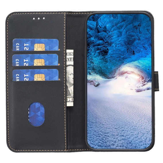 Θήκη με πτερύγιο για Samsung Galaxy A25 5G, BINFEN Wallet, μαύρη + γυαλί 9H 