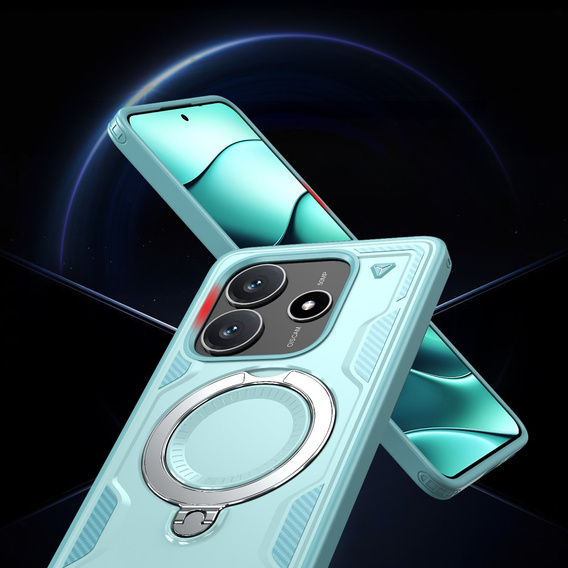 Θήκη για Xiaomi Redmi Note 14 5G, Στρατιωτικό MagSafe, μπλε + γυαλί 9H