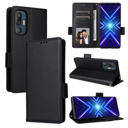 Θήκη για HTC U24 Pro 5G, Wallet Litchi Leather, μαύρη