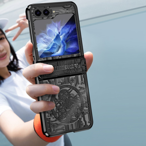 Θήκη για Samsung Galaxy Z Flip7 FE / Z Flip6, Mechanical Legend, μαύρη