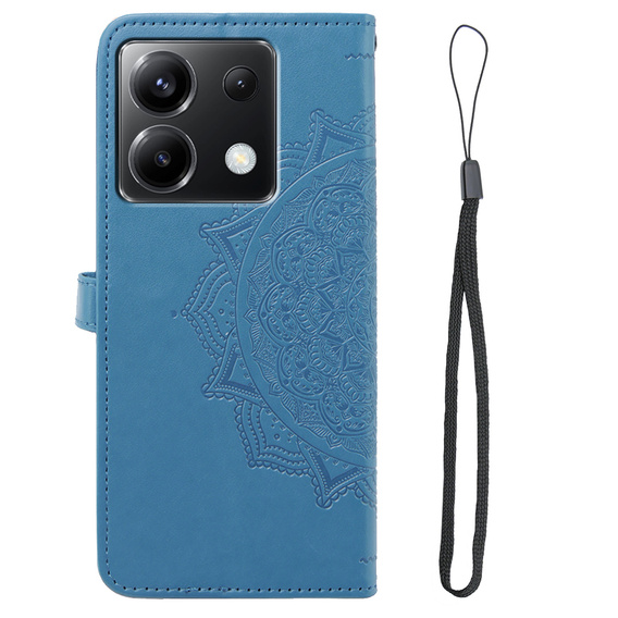 Θήκη με πτερύγιο για Xiaomi Poco X6 5G, Mandala, μπλε
