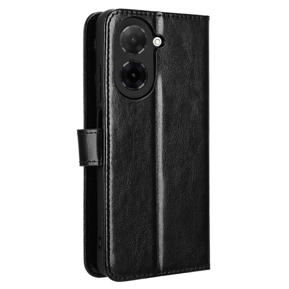 Θήκη με πτερύγιο για Xiaomi Redmi A5, Crazy Horse Wallet, μαύρη