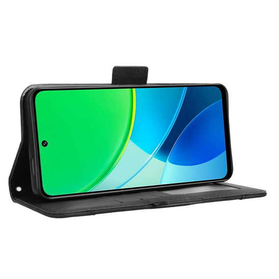 Θήκη με πτερύγιο για Vivo Y19s, Card Slot, μαύρη