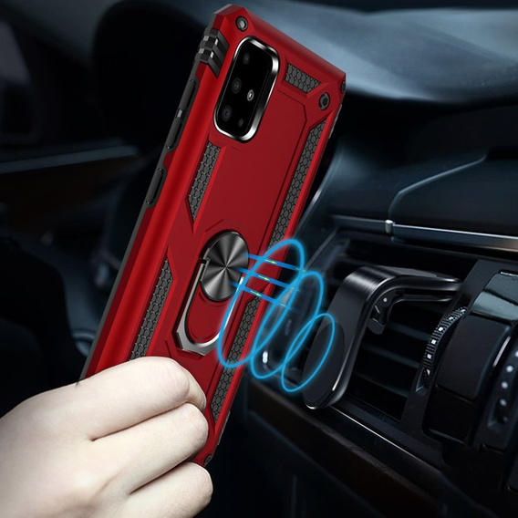 θωρακισμένη θήκη για Samsung Galaxy A51, Nox Case Ring, κόκκινη