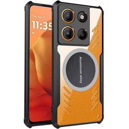 Θήκη για Motorola Moto G15 / Motorola Moto G15 Power, με μαγνητική πλάκα, διαφανής / μαύρη