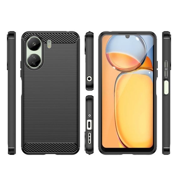 Θήκη για Xiaomi Redmi 13C / Poco C65, Carbon, μαύρη