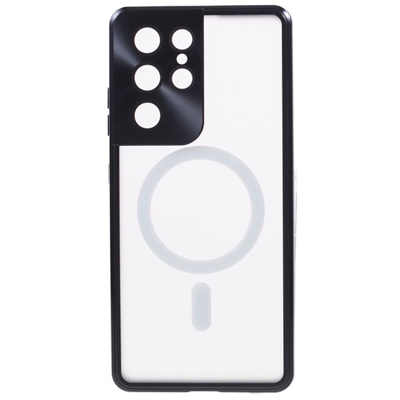 Μαγνητική θήκη MagSafe Dual Glass για Samsung Galaxy S21 Ultra, μαύρη