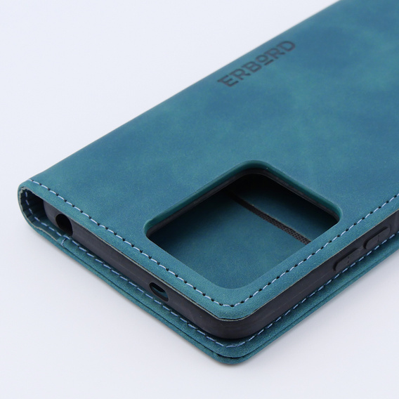Θήκη για Xiaomi Redmi Note 12 4G, ERBORD Vintage, πορτοφόλι με πτερύγιο, μπλε