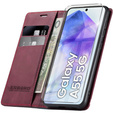 Θήκη για Samsung Galaxy A55, ERBORD Vintage, κόκκινη + Γυαλί για την οθόνη