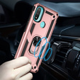θωρακισμένη θήκη για Motorola Moto E20/E30/E40, Nox Case Ring, ροζ rose gold