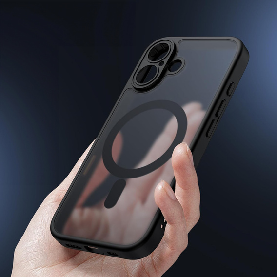Ματ θήκη για iPhone 17, για Magsafe, μαύρο ματ