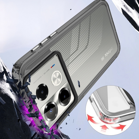 Θήκη για Infinix Note 40 Pro Plus, Fusion Hybrid, διαφανής / μαύρη