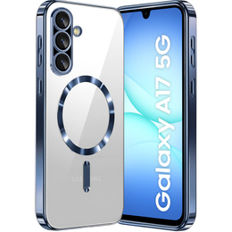 Θήκη για Samsung Galaxy A17 5G, Electro MagSafe, διάφανη με μπλε σκούρες πλευρές