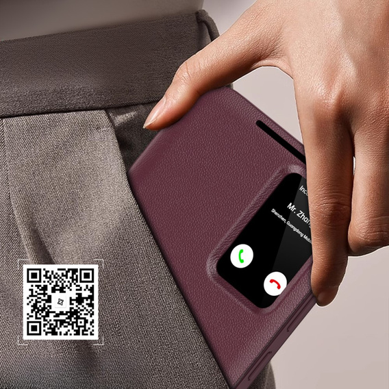 Αναδιπλούμενη θήκη για Samsung Galaxy A55 5G, Smart View Wallet, κόκκινη