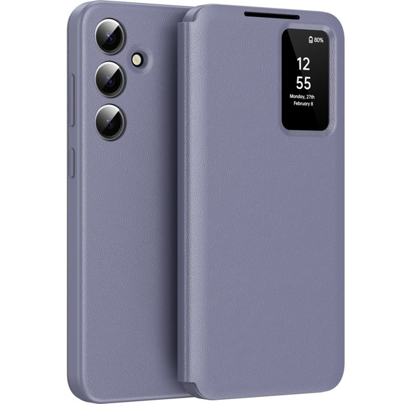 Αναδιπλούμενη θήκη για Samsung Galaxy S24+ Plus, Smart View Wallet, μωβ