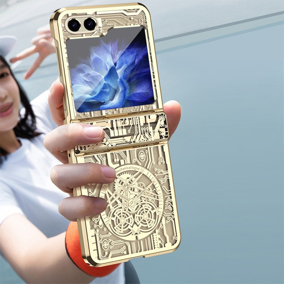 Θήκη για Samsung Galaxy Z Flip7 FE / Z Flip6, Mechanical Legend, χρυσή