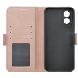 Θήκη με πτερύγιο για Oppo A58 4G, Card Slot, ροζ