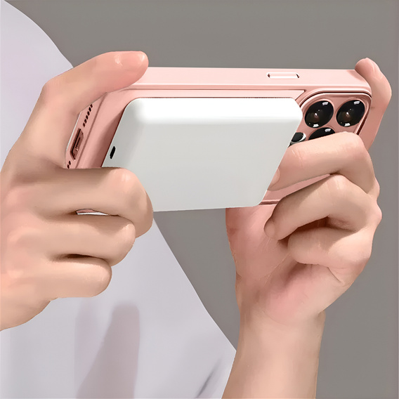 Θήκη για iPhone 16, για MagSafe, ERBORD Μatt Case, ροζ + Γυαλί οθόνης