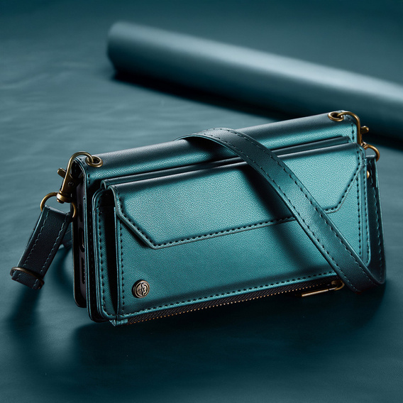 Θήκη πορτοφολιού με κλειδαριά και λουράκια για Samsung Galaxy A17 5G - πράσινο