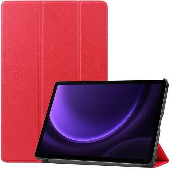 Θήκη για Samsung Galaxy Tab S9 FE, τρίπτυχη, κόκκινη