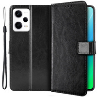 Θήκη με πτερύγιο για Xiaomi Redmi Note 12 5G / POCO X5 5G, Crazy Horse Wallet, μαύρη