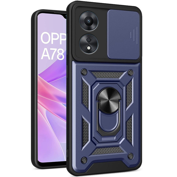 Θήκη για Oppo A78 5G, CamShield Slide, μπλε
