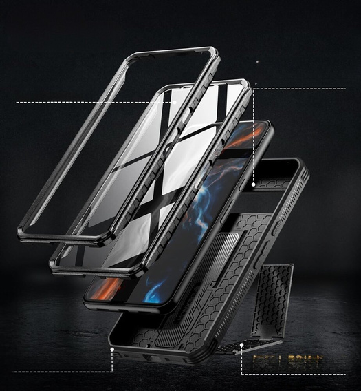 Θωρακισμένη θήκη για Google Pixel 8 Pro, Dexnor Full Body (Two Frames), μαύρη