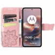 Θήκη με πτερύγιο για Motorola Moto G86 5G, Butterfly, ροζ rose gold