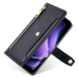 Θήκη με πτερύγιο για Oppo Reno 13, Wallet Zipper Pocket, μαύρη