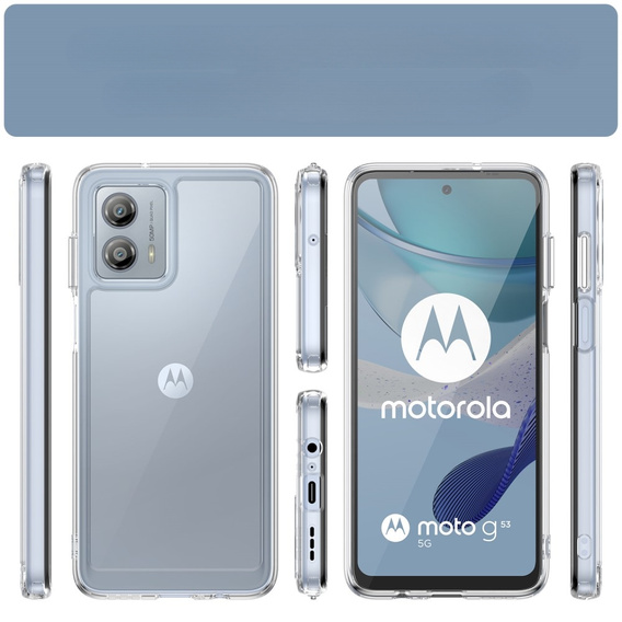Θήκη για Motorola Moto G53 5G, Fusion Hybrid, διαφανής