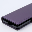 Θήκη για Samsung Galaxy Z Fold 5 5G, ERBORD Glossy Litchi, πορτοφόλι με πτερύγιο, μωβ
