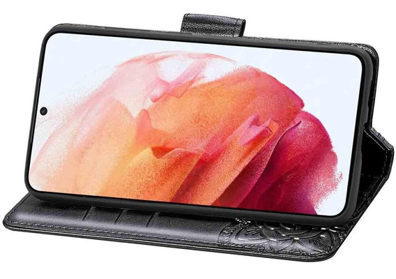 Θήκη με πτερύγιο για Motorola Moto E14, Butterfly, μαύρη