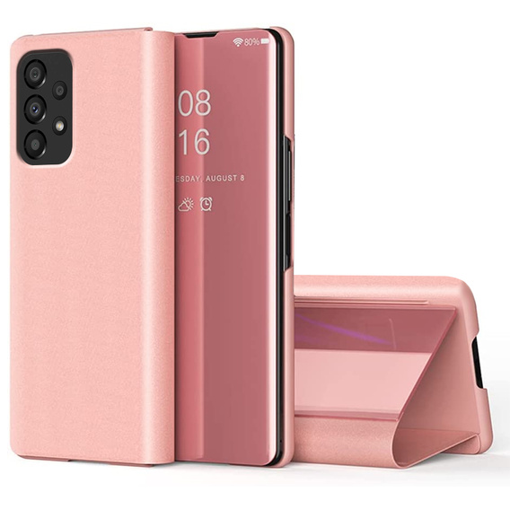 Θήκη για Samsung Galaxy A53 5G, Clear View, ροζ rose gold