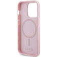 GUESS Θήκη για iPhone 14 Pro, Saffiano MagSafe, ροζ