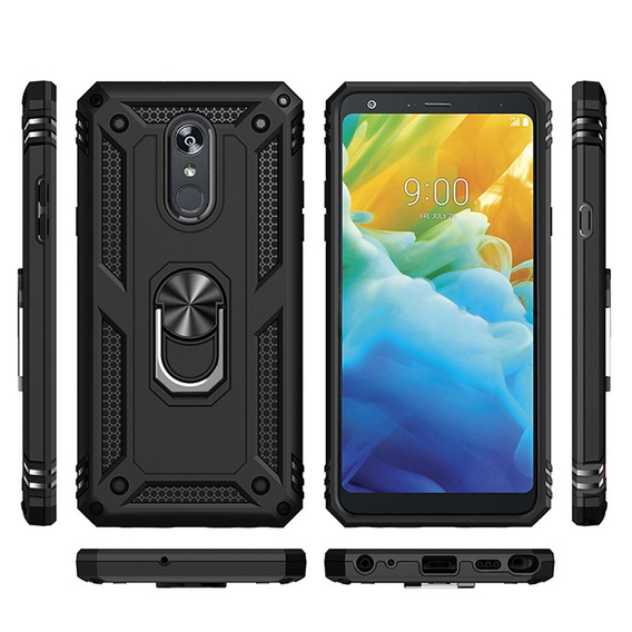 θωρακισμένη θήκη για LG K40, Nox Case Ring, μαύρη