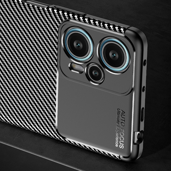 Θήκη για Poco F5 5G, Carbon Gel, μαύρη