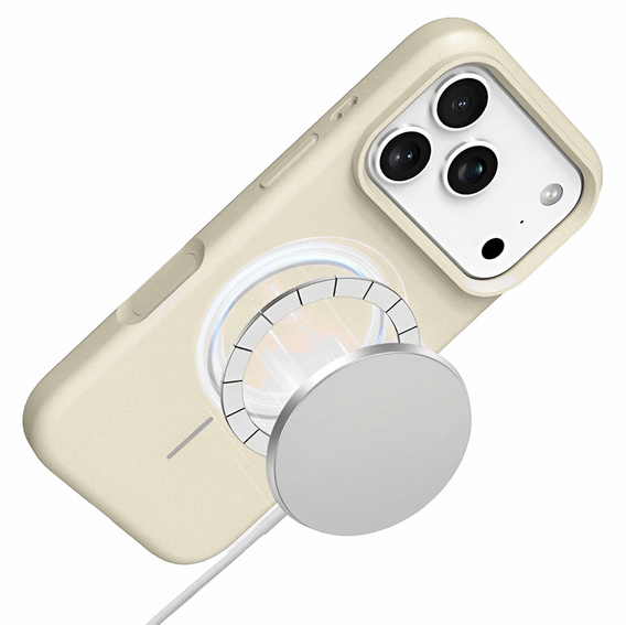 Θήκη σιλικόνης για iPhone 17 Pro Max - συμβατή με MagSafe, αντικραδασμική, μπεζ