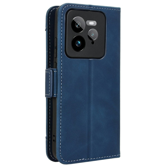 Θήκη με πτερύγιο για Realme GT 7 Pro, Card Slot, σκούρο μπλε