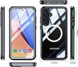 Θήκη για Samsung Galaxy A55 5G, Shockproof, με γυαλί, για MagSafe, μαύρη