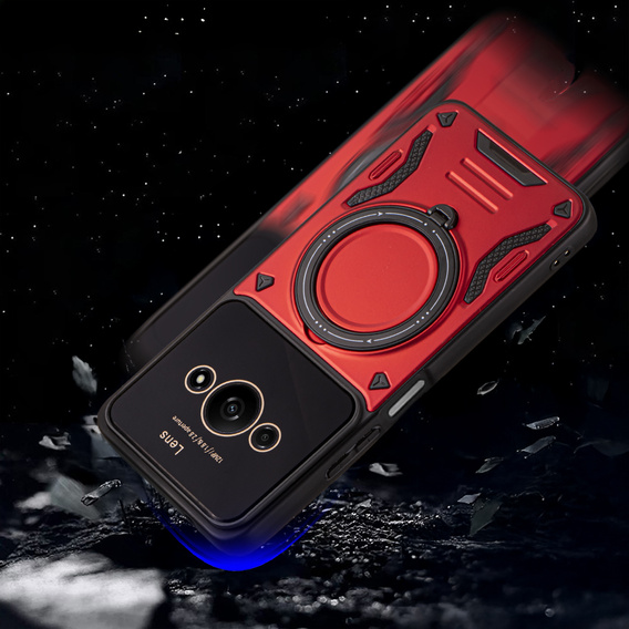 Θωρακισμένη θήκη για Xiaomi Redmi A3, Magnetic Ring, κόκκινη