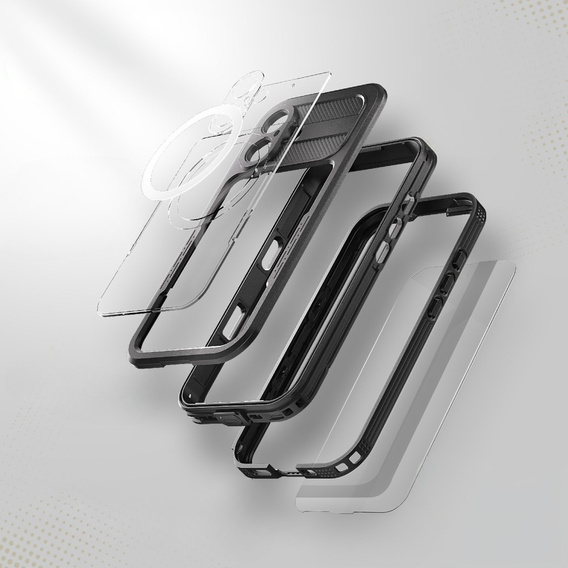 Αδιάβροχη θήκη IP68 για iPhone 16, SHELLBOX MagSafe, μαύρη