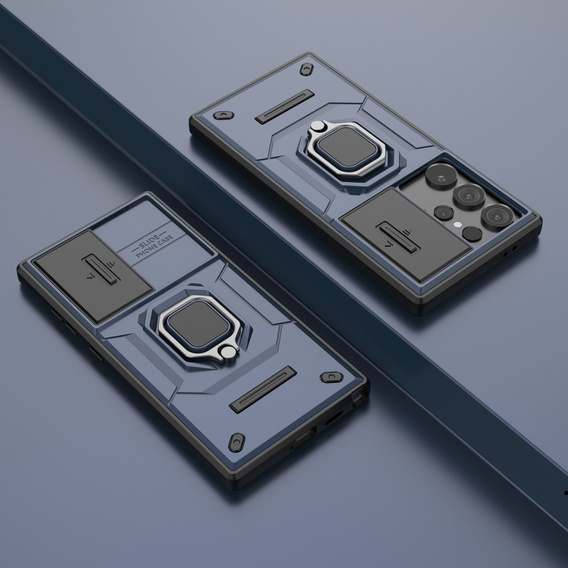Θήκη για Samsung Galaxy S24 Ultra, KickStand Camera Lens, μπλε