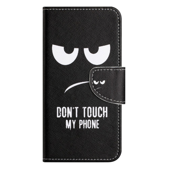Θήκη με πτερύγιο για Samsung Galaxy M15 5G, Wallet, Don't Touch My Phone μαύρη