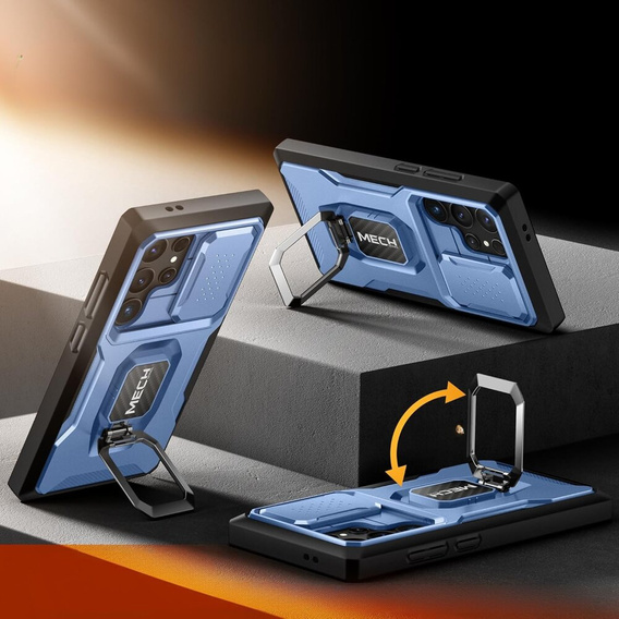 Θήκη για Samsung Galaxy S24 Ultra, Tongate MECH Series με βάση στήριξης, πράσινη