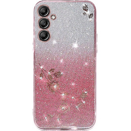 Θήκη για Samsung Galaxy S24, Glitter Flower, ροζ rose gold
